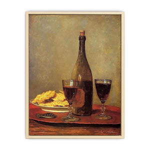 Still Life: Two Glass of Red Wine by Albert Anker