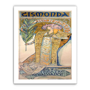 Poster for Victorien Sardou's Gismonda starring Sarah Bernhardt at the Théâtre de la Renaissance in Paris.