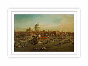 The River Thames with St. Paul's Cathedral on Lord Mayor's Day, detail of St. Paul's Cathedral, c.1747-48