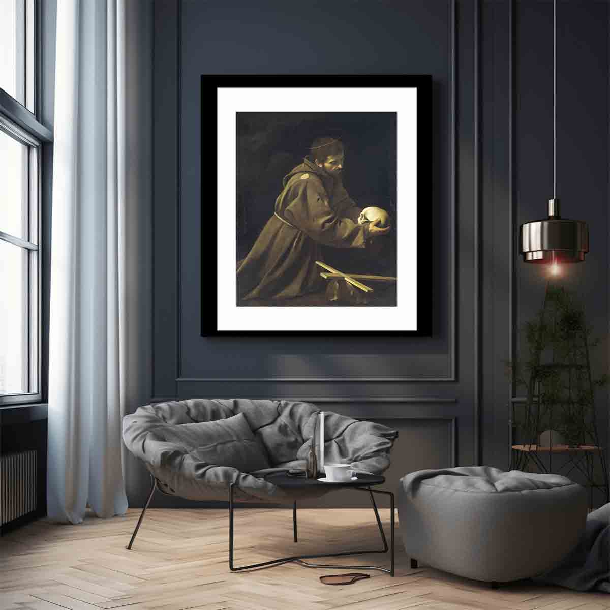 St Francis in Prayer By Caravaggio