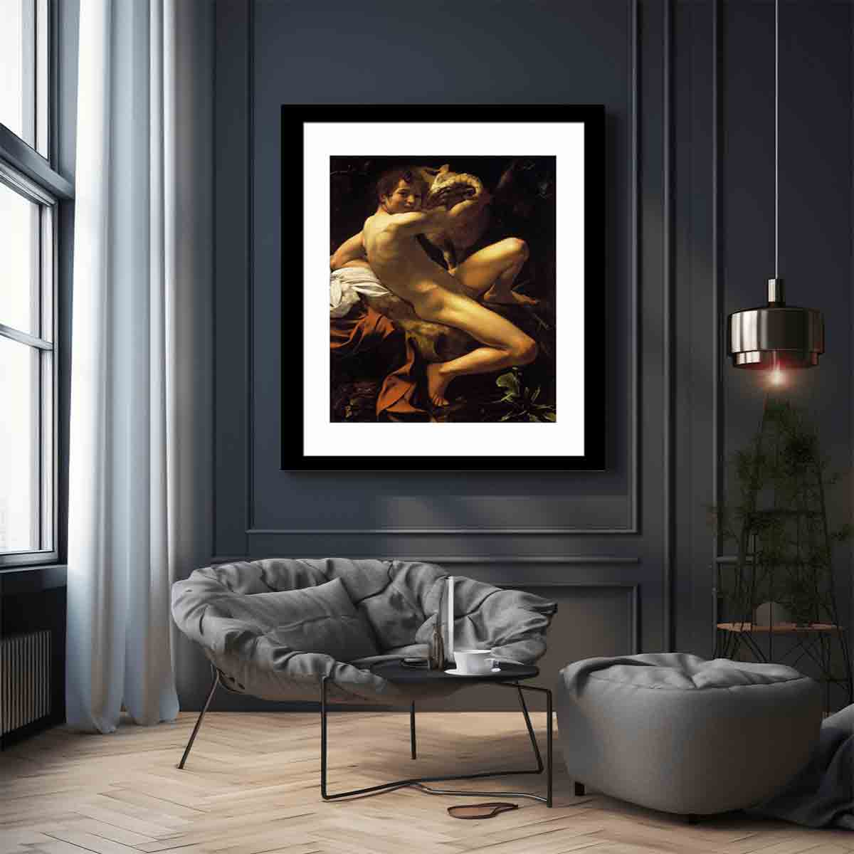 Saint John the Baptist (Youth with a Ram). By Caravaggio