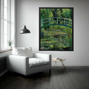 Bridge Over Rose Water Lily Pond