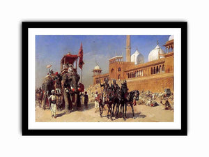 Great Mogul And His Court Returning From The Great Mosque At Delhi India