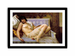 Jeune femme denudée sur canape (Young woman naked on a settee)