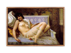 Jeune femme denudée sur canape (Young woman naked on a settee)
