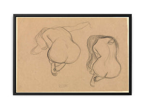 Studies Of A Seated Nude From Behind With Long Hair