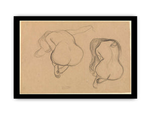 Studies Of A Seated Nude From Behind With Long Hair