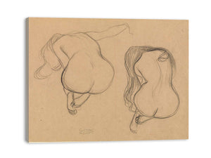 Studies Of A Seated Nude From Behind With Long Hair