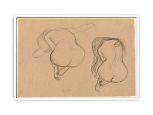 Studies Of A Seated Nude From Behind With Long Hair