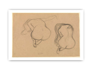 Studies Of A Seated Nude From Behind With Long Hair