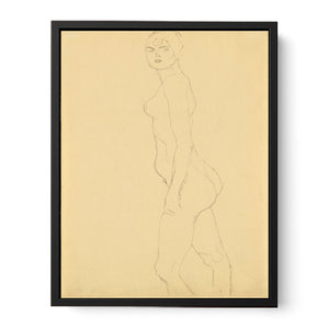 Akt Nach Links, Studie Fur 'Die Freundinnen' (Nude Turned To The Left, Study For 'Die Freundinnen')