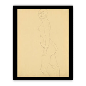 Akt Nach Links, Studie Fur 'Die Freundinnen' (Nude Turned To The Left, Study For 'Die Freundinnen')