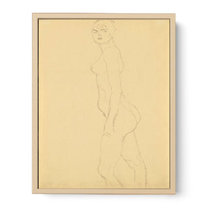Akt Nach Links, Studie Fur 'Die Freundinnen' (Nude Turned To The Left, Study For 'Die Freundinnen')