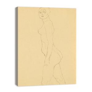 Akt Nach Links, Studie Fur 'Die Freundinnen' (Nude Turned To The Left, Study For 'Die Freundinnen')