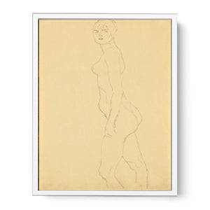 Akt Nach Links, Studie Fur 'Die Freundinnen' (Nude Turned To The Left, Study For 'Die Freundinnen')