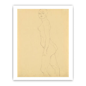 Akt Nach Links, Studie Fur 'Die Freundinnen' (Nude Turned To The Left, Study For 'Die Freundinnen')