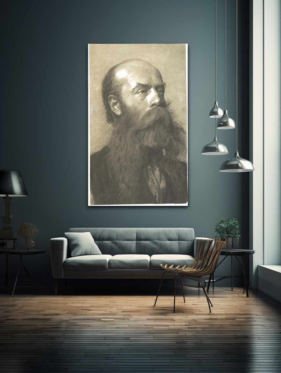 Portrait of a man with beard in three quarter profil