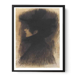 Girl with hat and cape in profil
