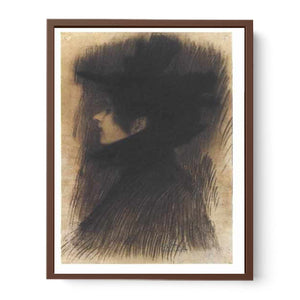 Girl with hat and cape in profil