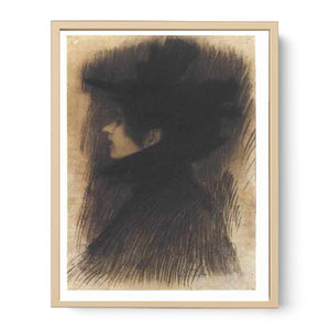 Girl with hat and cape in profil