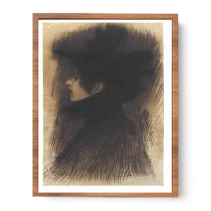 Girl with hat and cape in profil