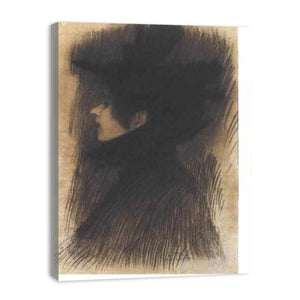 Girl with hat and cape in profil