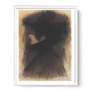 Girl with hat and cape in profil