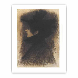 Girl with hat and cape in profil