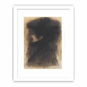 Girl with hat and cape in profil
