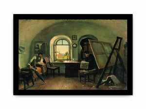I. I. Shishkin and A. V. Gine in the Studio on the Valaam Island
