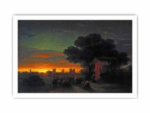View in Crimea at sunset