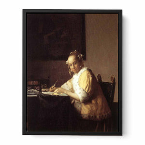 A lady writing