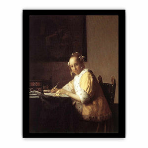 A lady writing