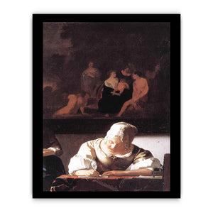 Lady Writing a Letter with Her Maid (detail)