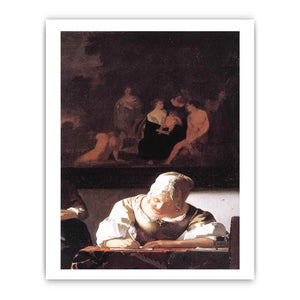 Lady Writing a Letter with Her Maid (detail)