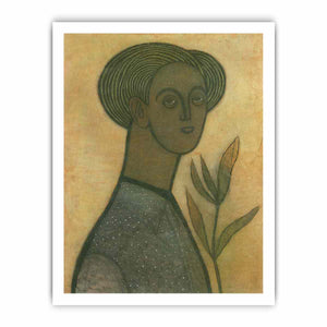Self-portrait with lilies