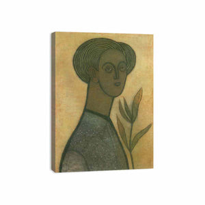 Self-portrait with lilies