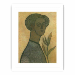 Self-portrait with lilies