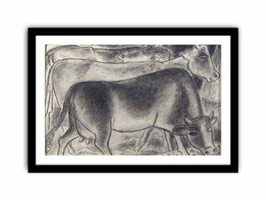 Cows chalk drawing
