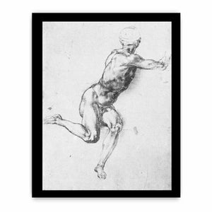 A Man: Study for a figure in Battle of Cascina cartoon By Michelangelo Buonarroti