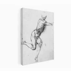 A Man: Study for a figure in Battle of Cascina cartoon By Michelangelo Buonarroti