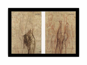 Studies of a leg and foot sketched the other way up By Michelangelo Buonarroti