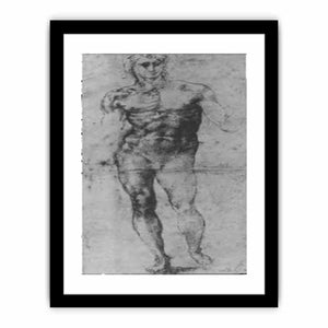 Male Nude (recto) By Michelangelo Buonarroti