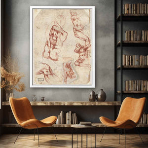 Various figure Studies (verso) By Michelangelo Buonarroti