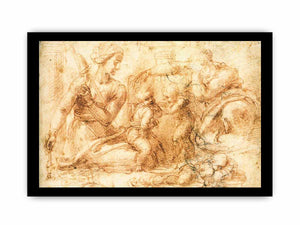 Woman with a Distaff and Three Children By Michelangelo Buonarroti