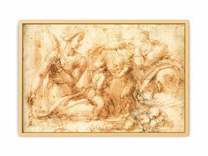 Woman with a Distaff and Three Children By Michelangelo Buonarroti