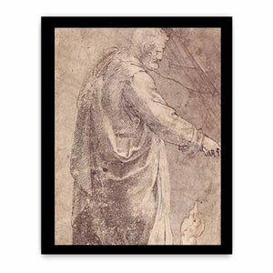 Male Figure after Masaccio, Arm Studies (recto) By Michelangelo Buonarroti