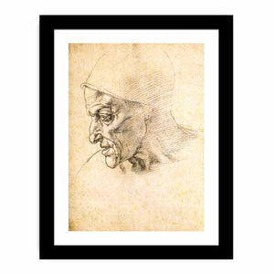Study for the Head of the Cumeaen Sibyl (recto), 1508-10 By Michelangelo Buonarroti