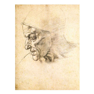 Study for the Head of the Cumeaen Sibyl (recto), 1508-10 By Michelangelo Buonarroti