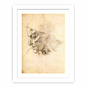Study for the Head of the Cumeaen Sibyl (recto), 1508-10 By Michelangelo Buonarroti